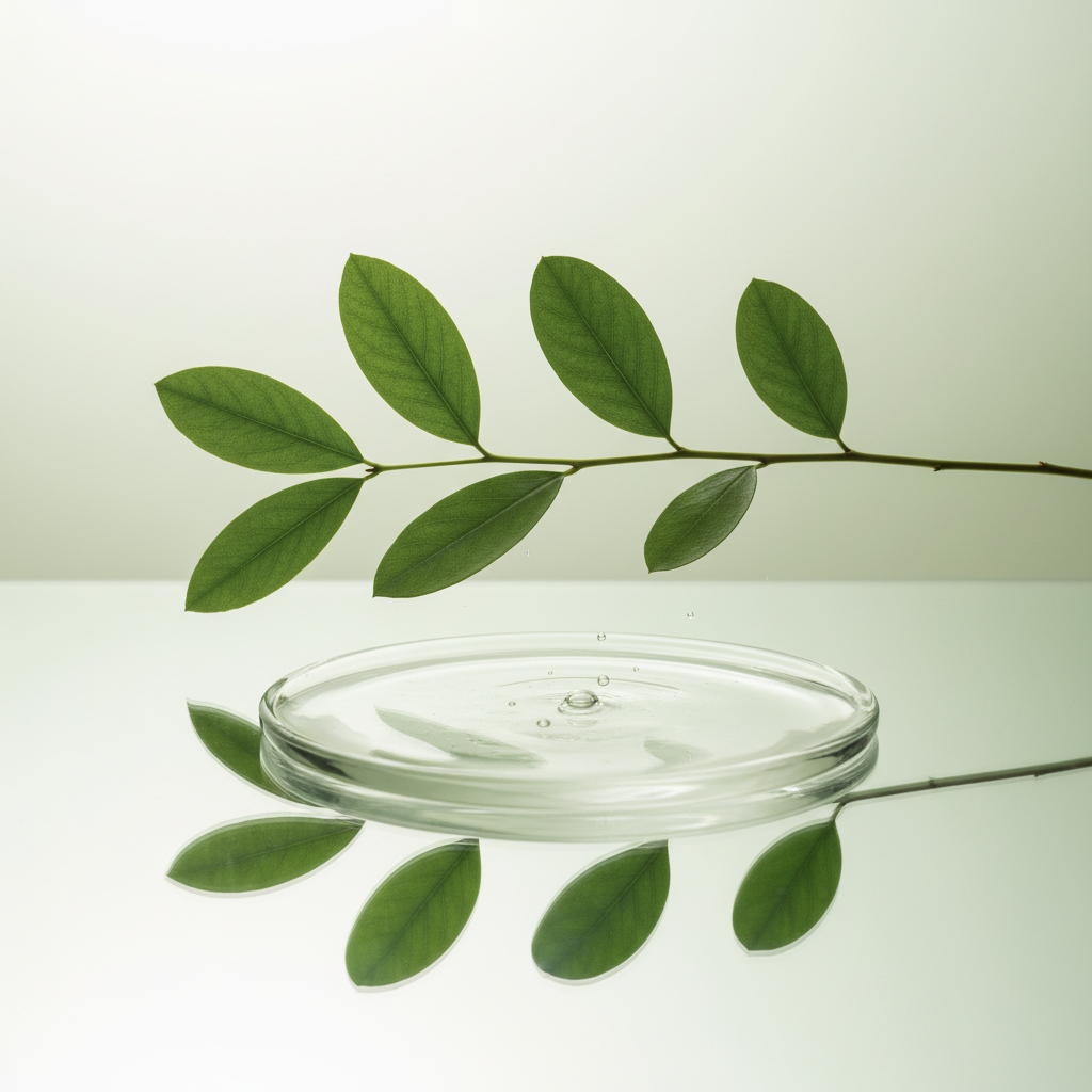 Fresh green botanical leaves representing centella asiatica plant